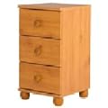 Bedside Table Pine 3 Drawer Cabinet Antique Pine Effect
