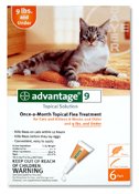 Advantage Once-A-Month Topical Flea Treatment for Cats & Kittens up to 9 Lbs (6 Applications)
