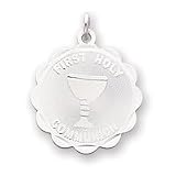Sterling Silver First Holy Communion Disc Charm