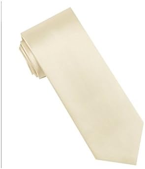Imani Uomo Solid Regular Width Colored Tie with 100% Microfiber Silk Touch - Cream