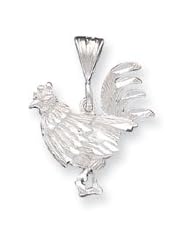 Sterling Silver Rooster Charm