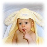 Hooded Towel Bunny - Yellow by Frog Kiss Designs