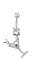 Clear and Green Martini Belly Ring