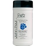 Pet Supplies : Dog Wipes - John Paul Pet Body & Paw Bath Wipes - 45 Count
