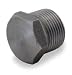 Industrial Grade 1MNF5 Hex Head Plug, 1/2 In, Threaded, Blk Steel