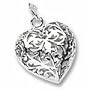 Filigree Heart Charm - 10k Yellow Gold