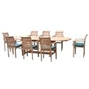 HUMBER TEAK 17 PIECE GIANT DOUBLE EXTENSION GRADE A TEAK OUTDOOR DINING SET