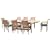HUMBER TEAK 17 PIECE GIANT DOUBLE EXTENSION GRADE A TEAK OUTDOOR DINING SET