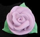 Item#38773 - Lavender Rose W/3 Leaves Royal Icing Cake/Cupcake Decorations 12 Ct