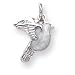 Sterling Silver Enameled White Dove Charm