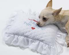 Shhh.. Puppy is Sleeping Satin Embroidered Dog Pillow