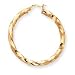 14k Polished 4.25mm Twisted Hoop Earrings