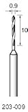 ドイツ Busch（ブッシュ）社 スチールツイストドリル（ミニルーター用先端工具） 0.9φ　6本　軸径2.35φ　203-009