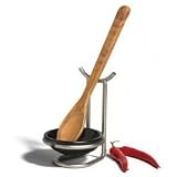 Euro Vertical Spoon Rest (Satin Nickel) (7'H x 4.5'W x 4.75'D)