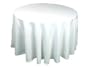 108" White Round Polyester Tablecloth