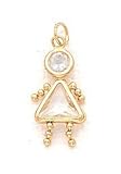 14k 5mm Girl April Birthstone CZ Pendant