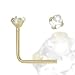 Jewelco London 9ct Yellow gold cubic zirconia claw-set Nose Stud