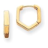 14k Fancy Hinged Hoop Earrings