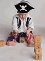 Mullins Square Pirate Boy, Red Stripe - 6-18 Months