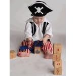 Mullins Square Pirate Boy, Red Stripe - 6-18 Months