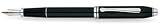 Cross Townsend Black Lacquer 18K Gold/Rhodium Nib Extra Fine Point Fountain Pen - AT0046-4XR