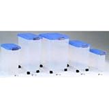 Pet Food Storage Container - Clear Plastic small (Clear/Blue) (Sm - 17.75"H x 9"W x 13.75"D)
