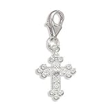 Filigree Cross Charm with Lobster Clasp