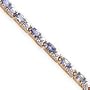 14k Tanzanite Diamond Bracelet - 7 Inch - Box Clasp - JewelryWeb