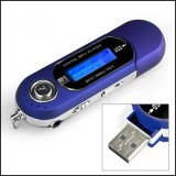 1GB ANERGE MP3 WMA Player USB Flash Drive Digital Voice Recorder Built-in FM Radio with 7 Colors Backlight LCD - BLUE