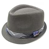 Dickies Linen Plaid Grey Fedora Cap Hat