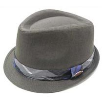 Dickies Linen Plaid Grey Fedora Cap Hat