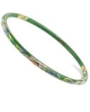 Green Cloisonné Floral Bangle