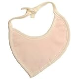 Organic Cotton Heart Shaped Bib - Rose with White Piping