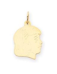 14K Girl Head Charm