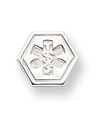 Sterling Silver Non-enameled Attachable Emblem Medical Charm