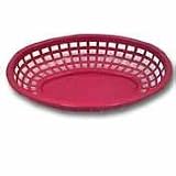 Tablecraft Medium Red Plastic Oval Basket (06-0735) Category: Food Baskets