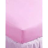 Single 100% Brushed Cotton Flannelette Fitted Sheet in Pink