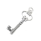 Antique Key Pendant or Charm in Sterling Silver, #8709