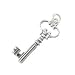 Antique Key Pendant or Charm in Sterling Silver, #8709