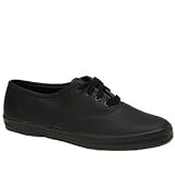  : Keds Women's Champion Sneaker, Black Leather, 5.5 M