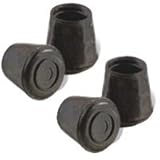Rubber Leg Tips Black, 7/8"