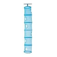 6 Tier Hanging Mesh Storage Closet Organizer Kids Room Unit Blue, Turquoise