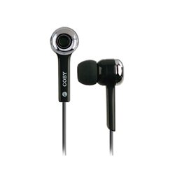 Coby Isolation Stereo Earphones with Volume Control CVE91BLK (Black)