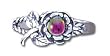Solid Sterling Silver Crystal Rose Ring