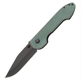 Folder, Clip Blade, Green G-10 Handle, Black Blade, Plain - Folders