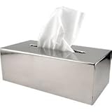 Rectangular Tissue Box Holder Cover - Polished Stainless Steel