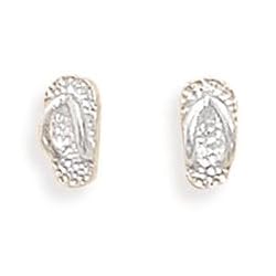 Sandals Polished Sterling Silver Post Stud Earrings