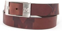 Michigan Wolverines NCAA Men's Embossed Leather Belt (Size 42)
