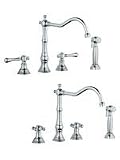 Grohe 20 130 EN0 Bridgeford High Profile Wideset Kitchen Faucet with Side Spray, Infinity Brushed Nickel