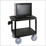Luxor LE32P 32" High Open Shelf Endura Video Table with Pneumatic Tires